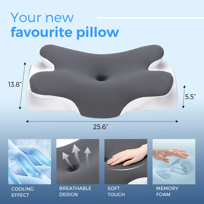 Adjustable Cooling Memory Foam Pillow – Ergonomic Neck Support Pillow for Personalized Comfort