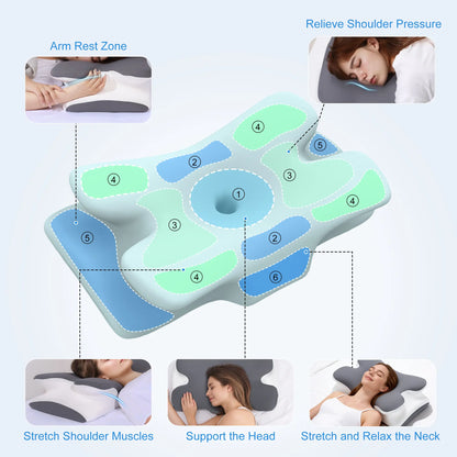Adjustable Cooling Memory Foam Pillow – Ergonomic Neck Support Pillow for Personalized Comfort