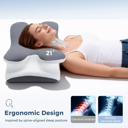 Adjustable Cooling Memory Foam Pillow – Ergonomic Neck Support Pillow for Personalized Comfort