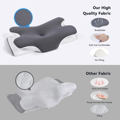 Adjustable Cooling Memory Foam Pillow – Ergonomic Neck Support Pillow for Personalized Comfort