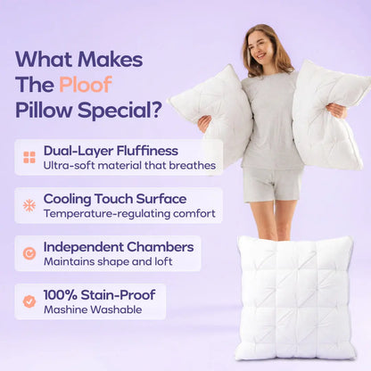 Ploof Supportive Neck Pillow – Breathable, Resilient Design for Side, Back & Stomach Sleepers